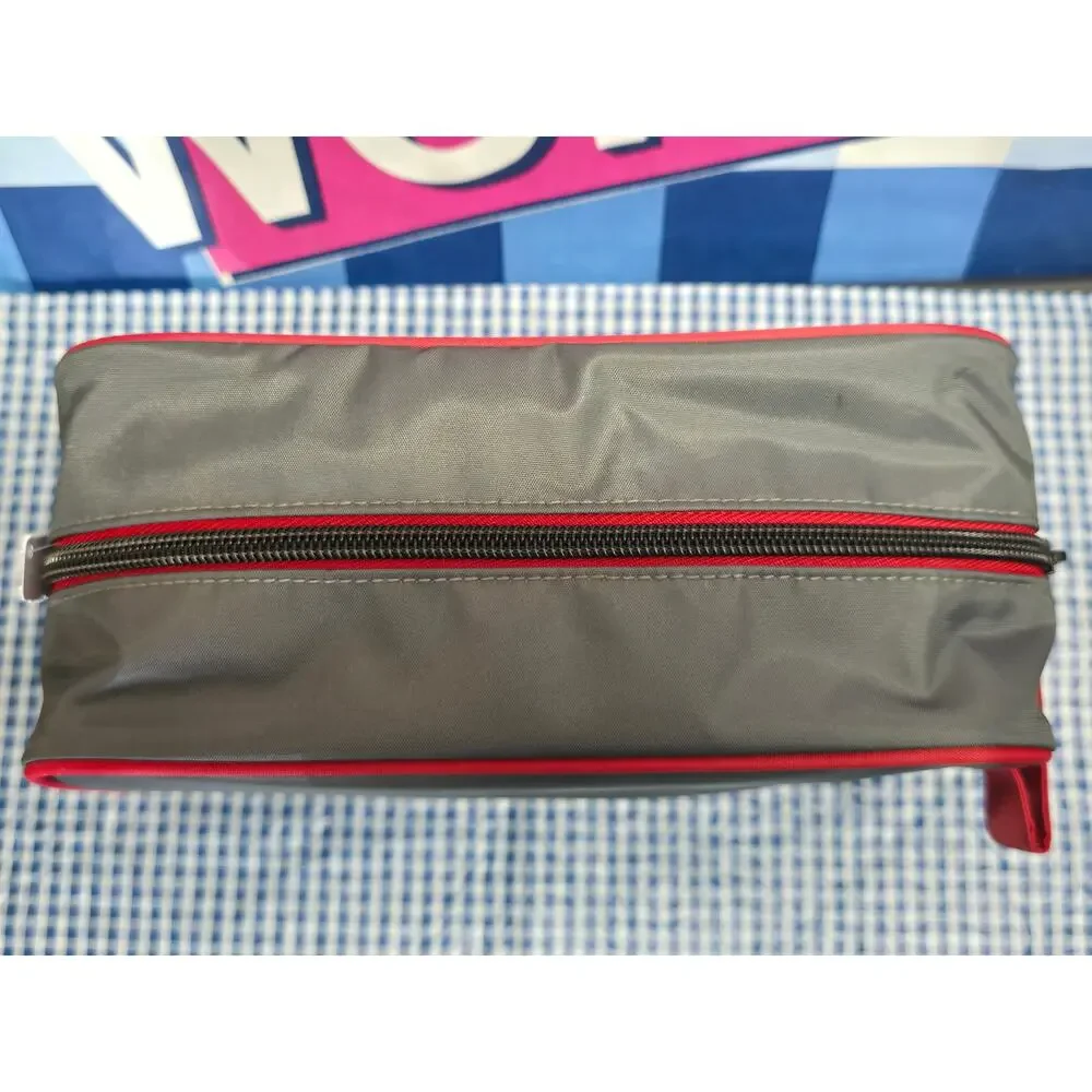 BBW Gray w. Red Trim Men's Zipper Overnight Travel Compact  Carry All Bag NWT
